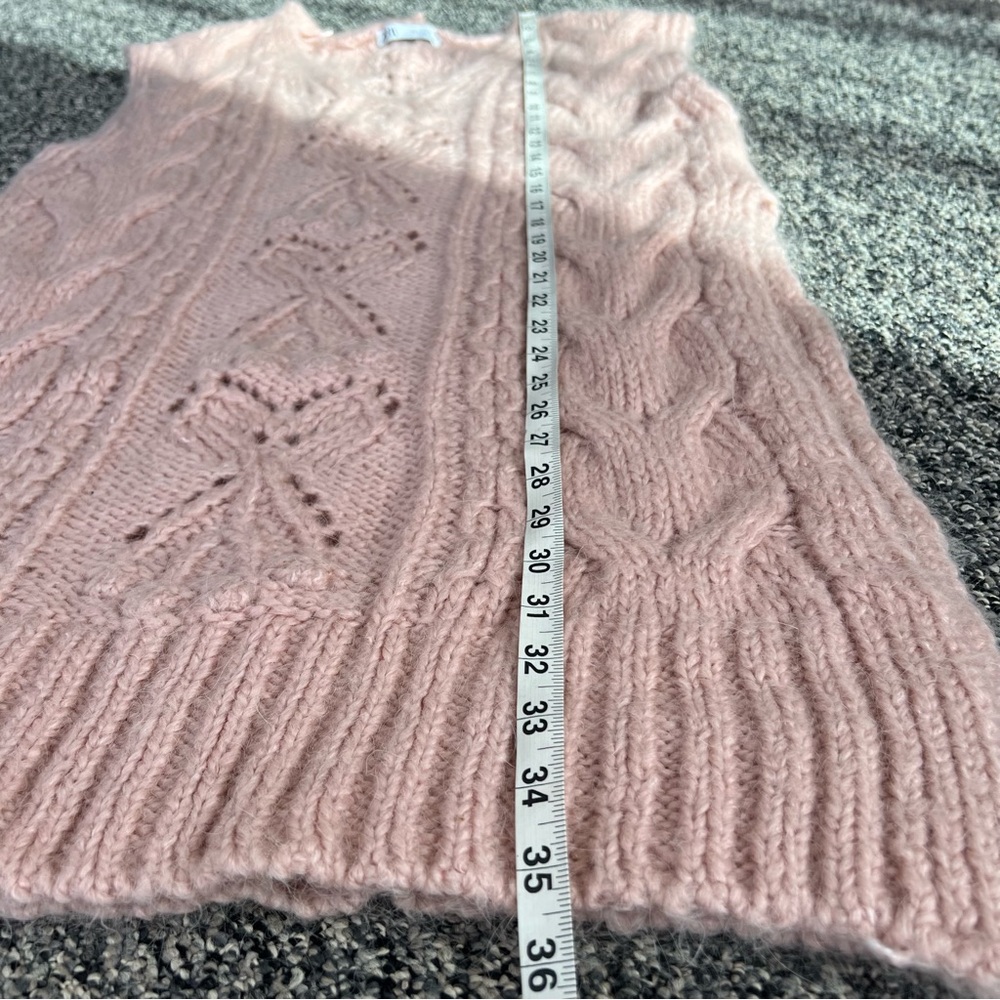 Zara Blush Pink Wool Alpaca Cable Knit Sweater - Picture 8 of 9